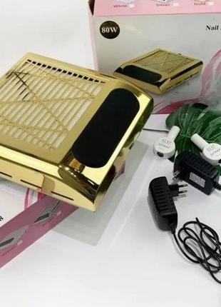 Витяжка для манікюру з hepa фільтром bq-858-8, 100вт, золота