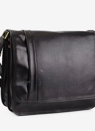 Чоловіча сумка чорна чоловіча сумка планшет чоловіча сумка через плече чоловіча сумка італійська шкіряна4 фото