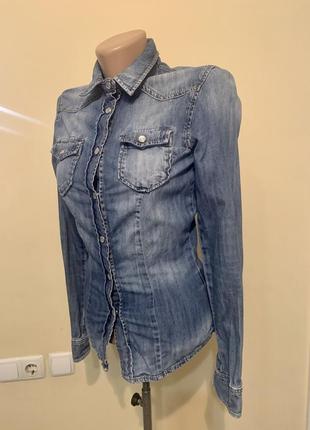 Джинсова жіноча сорочка miss selfridge denim розмір xs/34/6 колір синій3 фото