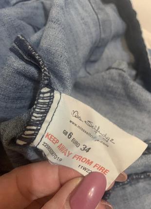 Джинсова жіноча сорочка miss selfridge denim розмір xs/34/6 колір синій8 фото