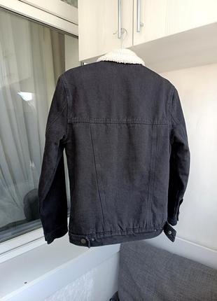 Джинсова куртка джинсовка шерпа7 фото