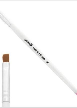 Пряма кисть для гелю з різноколірною ручкою №3