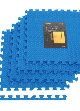 Мат-пазл (ласточкин хвост) cornix mat puzzle eva 120 x 120 x 1 cм xr-0237 blue poland1 фото