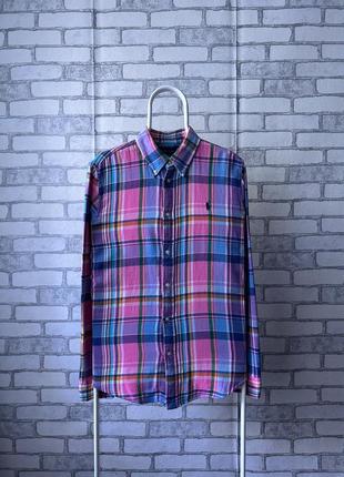 Polo ralph lauren flannel сорочка в клітинку із довгим рукавом