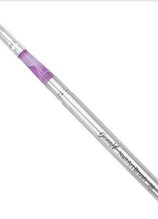 Кисть для геля прямая с металлической ручкой №3 "gloris"