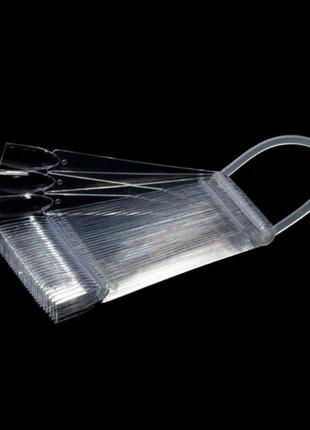Большой 12 см прозрачный веер для образцов лака на 50 ногтей "квадрат"2 фото