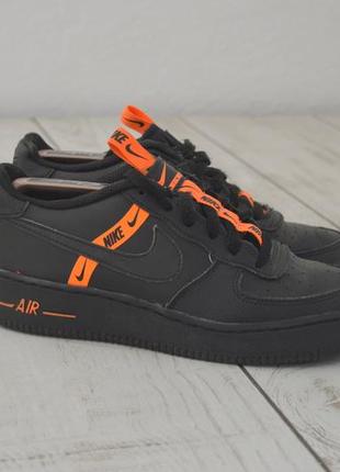 Nike air force 1 детские кожаные кроссовки черного цвета оригинал 38 размер