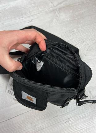Месенджер carhartt wip, барсетка кархарт чорна black, сумка через плече чоловіча/жіноча/підліткова купити, carhartt ellesse kappa3 фото