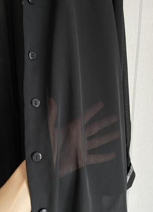 Черная длинная блузка4 фото