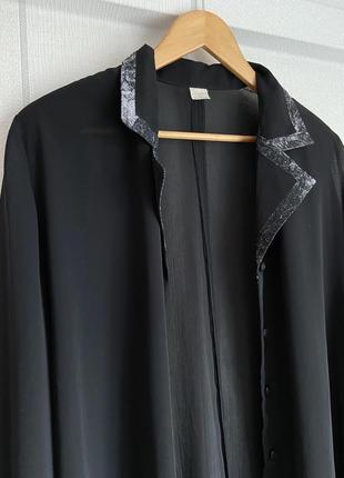 Черная длинная блузка7 фото