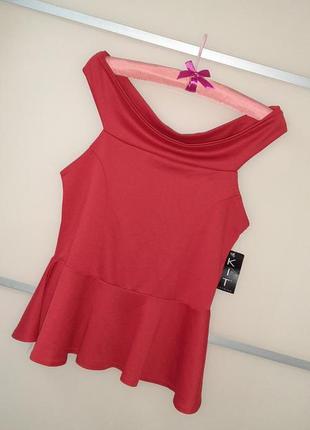 Kit clothing блузка баска з відкритими плечима