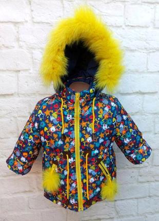 Зимовий дитячий роздільний комбінезон для дівчинки, куртка та напівкомбінезон 86-106 см2 фото