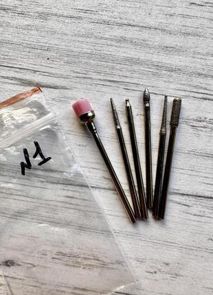 Набор насадок с алмазным напылением для фрезера 5+1шт   №5