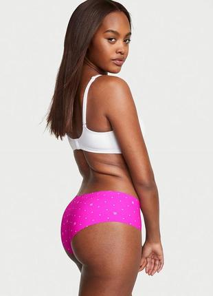 Трусики бесшовные xs xl victoria's secret фуксия в точках с логотипом vs   виктория сикрет5 фото