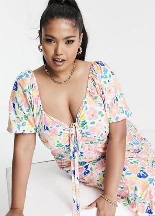 Длинное платье в цветочный принт asos l5 фото