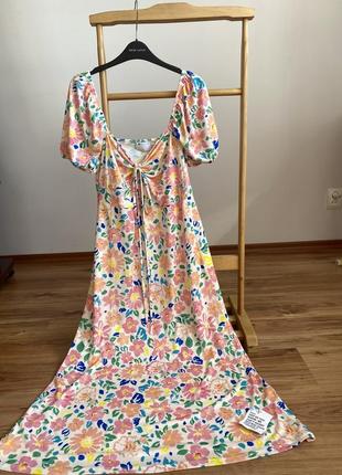 Длинное платье в цветочный принт asos l7 фото