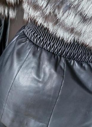 Кожаная натуральная курточка шубка4 фото