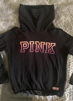 Кофта свитшот с удлиненным воротничком victoria’s secret pink