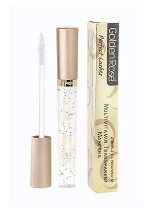 Туш для вій golden rose perfect lashes multi-vitamin transparent mascara, безбарвна, 11 мл