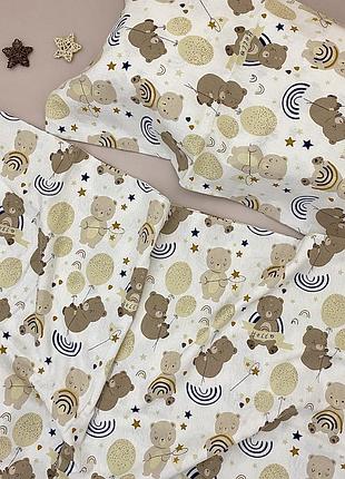 Теплий комплект постільного в дитяче ліжечко (турецька фланель)