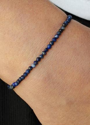 Стильний браслет із натуральних каменів зі сріблом