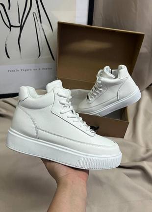 Кроссовки женские кожаные белые 36-41р