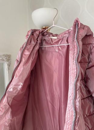 Зимняя-осенняя розовая куртка с капюшоном на девочку 11 лет (рост 146) от coccodrillo7 фото
