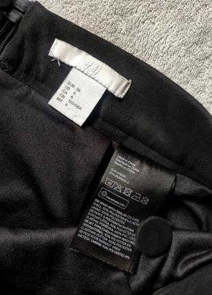 Стильная чёрная юбка текстильный замш замша h&m3 фото
