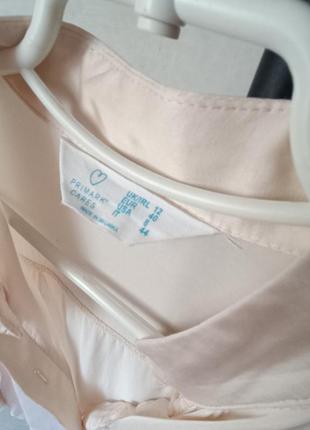 Натуральная сатиновая кремовая блуза из вискозы primark7 фото