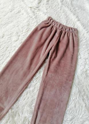 Тёплая уютная мягкая пижама двухсторонний мех плюш тедди штаны джоггеры кофта свитшот с резинкой теп5 фото