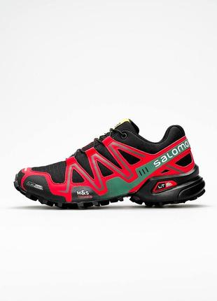 Мужские кроссовки salomon speedcross 3 black red7 фото