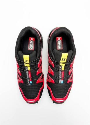 Мужские кроссовки salomon speedcross 3 black red4 фото