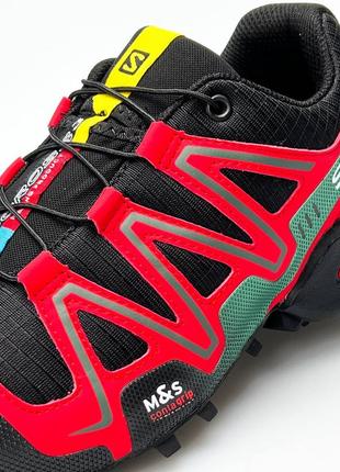 Мужские кроссовки salomon speedcross 3 black red2 фото