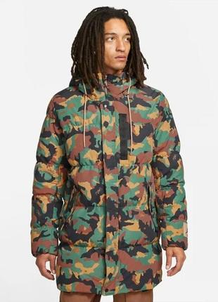 Мужская зимняя куртка пуховик nike jordan flight heritage all over print parka