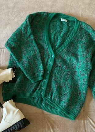 Женский кардиган женский свитер жіночий кардиган, светр на ґудзиках benetton.  бренд benetton;7 фото