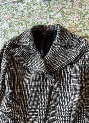 Косуха пиджак твидовый в клеточку zara стильный теплый модный красивый5 фото