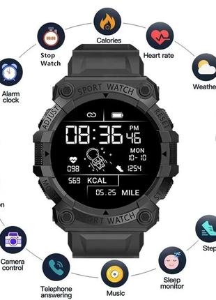 Смарт часы, смарт годинник, фитнес, smart watch, чорні, чорні5 фото