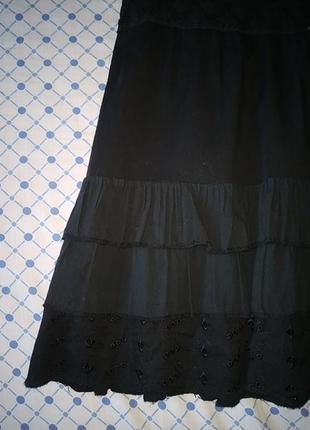 Черная юбка с рюшами6 фото