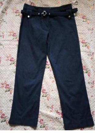 3 дня!черные коттоновые(хлопковый сатин) укороченные брюки капри бриджи(оригинал)4 фото