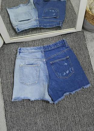 Новые джинсовые шорты колорблок h&m2 фото