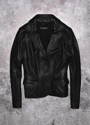 Dolche gabbana leather blazer (женская кожаная куртка пиджак d&g )