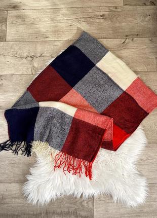 Широкий шарф в клітинку 1+1=3