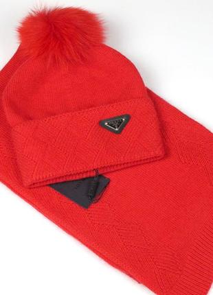 Теплый зимний набор шапка+шарф2 фото