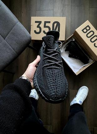 Adidas yeezy boost 350 black рефлектив