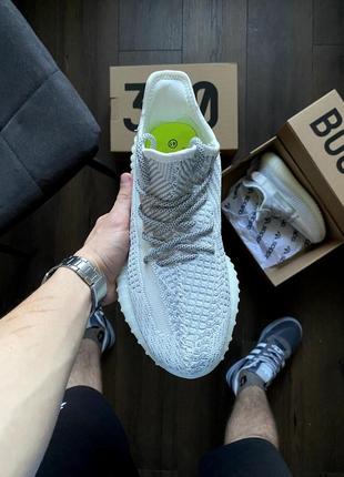 Adidas yeezy boost white &amp; grey рефлектив2 фото