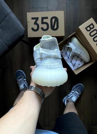 Adidas yeezy boost white &amp; grey рефлектив3 фото