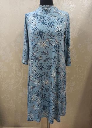 Плаття сукня міді віскоза, lindex, швеція, рослинний принт, трикотаж.