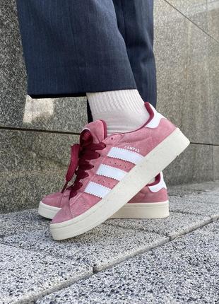 Женские кроссовки adidas campus white pink