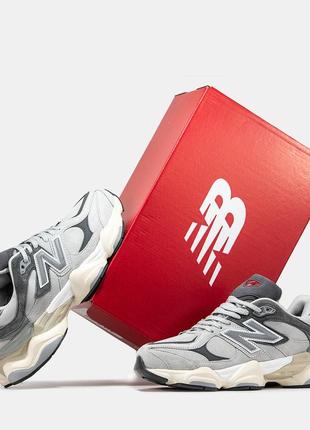 Мужские зимние кроссовки на меху new balance 9060. цвет серый.9 фото