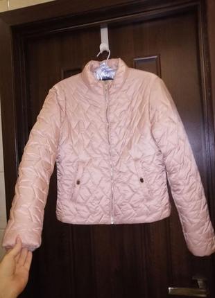 Женская розовая короткая куртка с воротником-стойкой top secret 38 размер2 фото